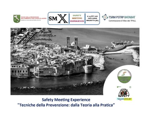 AGGIORNAMENTO – Evento Formativo – Safety Meeting Experience “Tecniche della Prevenzione: dalla Teoria alla Pratica” – 12 e 13 settembre 2022 – ATS UNPISI e Ordine TSRM PSTRP BA TA BT – CHIUSURA ISCRIZIONI